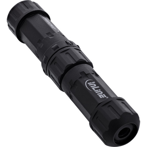 InLine® Netzkabelkupplung, IP68, 3pol, Stecker/Buchse, M20, schwarz IP68 Wasserdichte Kabelkupplungen