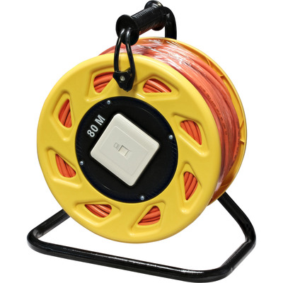 InLine® Netzwerk-Kabeltrommel, Cat.6A RJ45, 80m, orange (Produktbild 1)