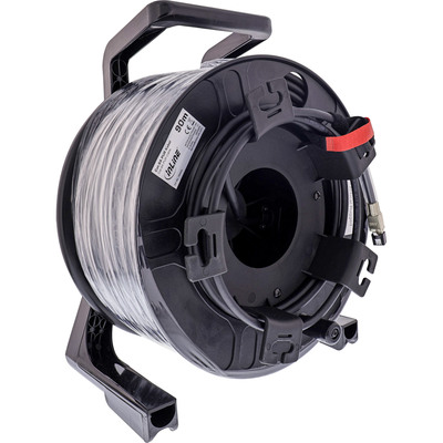 InLine® Netzwerk-Kabeltrommel Outdoor, Cat.6A PUR RJ45, 90m, schwarz