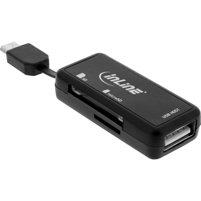 InLine® OTG Card Reader Dual Flex, für SD und microSD, mit USB Buchse und 2 Kartenslots (Produktbild 1)