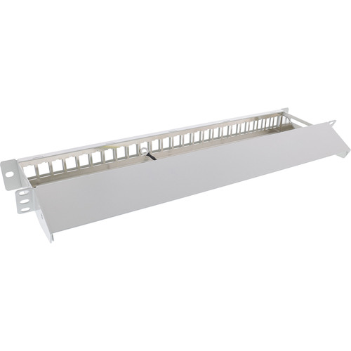 InLine® Patchfeld 24-fach, Keystone Leerblech Patchpanel mit Auszug, 19, 1HE
