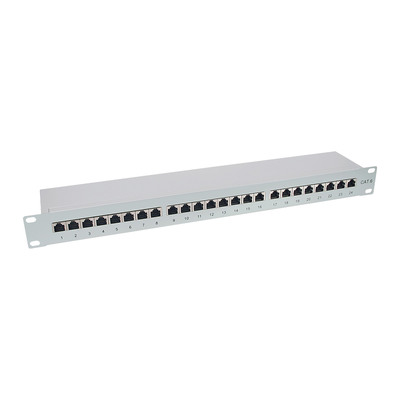 InLine® Patchfeld Cat.6, 24-fach, 48,26cm (19), 1HE, lichtgrau, RAL7035 (Produktbild 1)