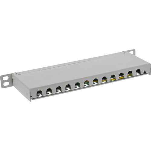 InLine® Patchfeld Cat.6A 12-fach 10 0,5HE  lichtgrau, RAL7035