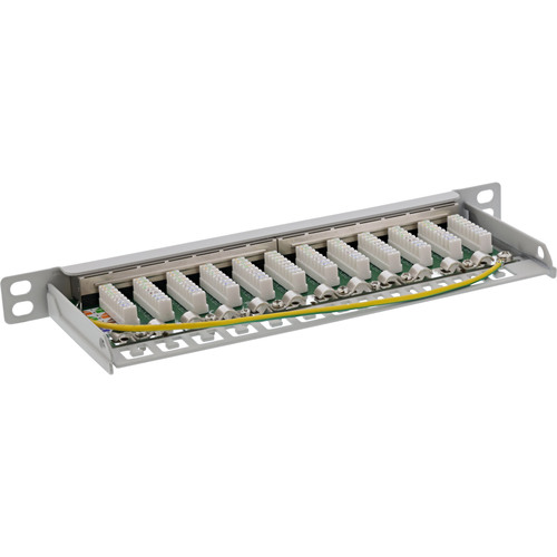 InLine® Patchfeld Cat.6A 12-fach 10 0,5HE  lichtgrau, RAL7035