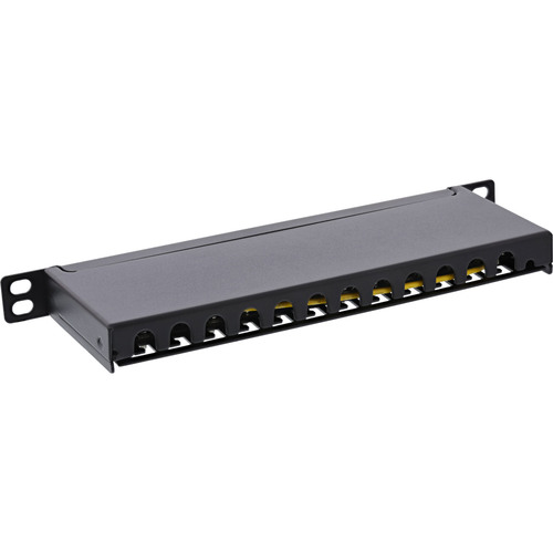 InLine® Patchfeld Cat.6A 12-fach 10 0,5HE  schwarz, RAL9005
