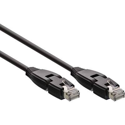 InLine® Patchkabel 180°, S/FTP (PiMf), Cat.6A, 500MHz, halogenfrei, Kupfer, schwarz, 1m (Produktbild 1)