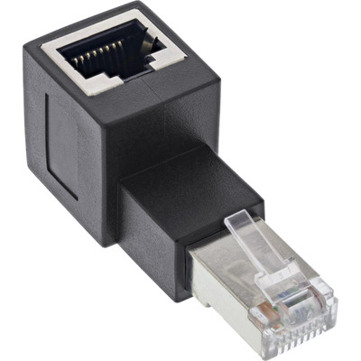 InLine® Patchkabel-Adapter Cat.6A, RJ45 Stecker / Buchse, 90° nach oben gewinkelt