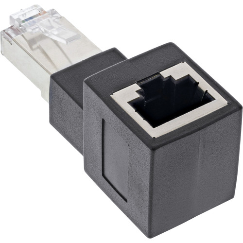 InLine® Patchkabel-Adapter Cat.6A, RJ45 Stecker/Buchse, 90° nach oben gewinkelt