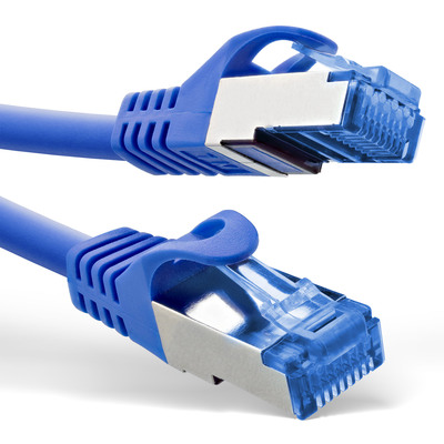 InLine® Patchkabel, Cat.6A, S/FTP, TPE (LSZH), CCA, blau, 0,3m