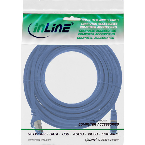 InLine® Patchkabel, Cat.6A, S/FTP, TPE (LSZH), CCA, blau, 5m