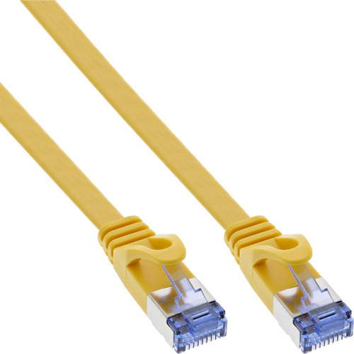 InLine® Patchkabel flach, U/FTP, Cat.6A, gelb, 0,5 m Patchkabel RJ45