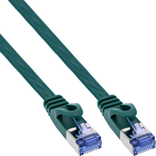 InLine® Patchkabel flach, U/FTP, Cat.6A, grün, 5 m