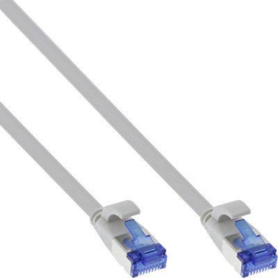 InLine® Patchkabel flach, U/FTP, Cat.6A, TPE halogenfrei, grau, 3m (Produktbild 1)