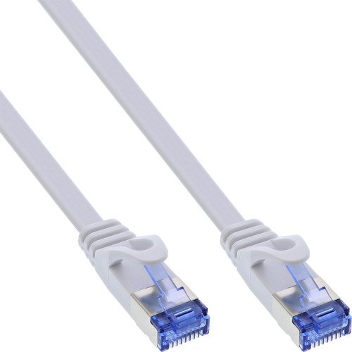 InLine® Patchkabel flach, U/FTP, Cat.6A, weiß, 3 m Patchkabel RJ45
