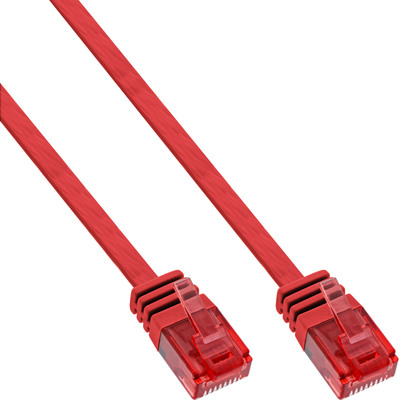 InLine® Patchkabel flach, U/UTP, Cat.6, rot, 0,5m (Produktbild 1)