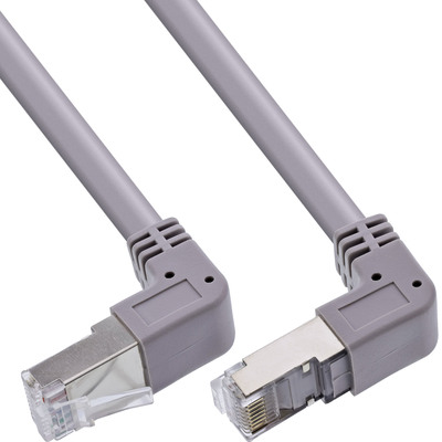 InLine® Patchkabel oben/unten gewinkelt, S/FTP (PiMf), Cat.6, PVC, grau, 1,22m (Produktbild 1)