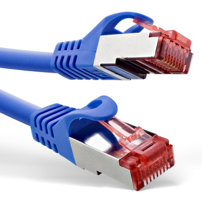 InLine® Patchkabel, S/FTP (PiMf), Cat.6, 250MHz, PVC, Kupfer, blau, 1m