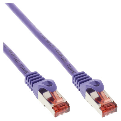 InLine® Patchkabel, S/FTP (PiMf), Cat.6, 250MHz, PVC, Kupfer, purple, 0,25m (Produktbild 1)