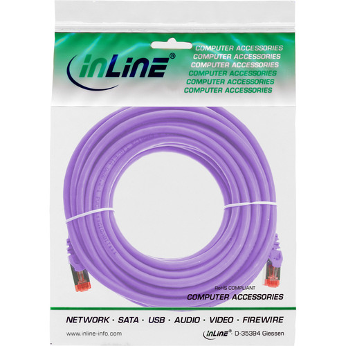 InLine® Patchkabel, S/FTP (PiMf), Cat.6, 250MHz, PVC, Kupfer, purple, 10m