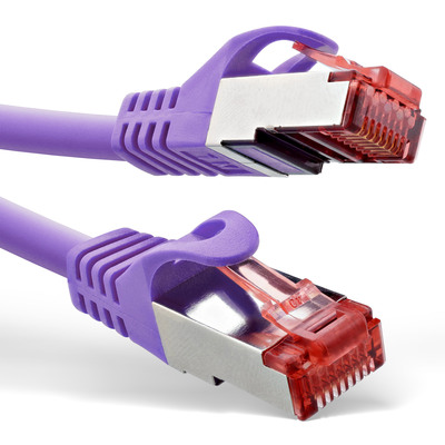InLine® Patchkabel, S/FTP (PiMf), Cat.6, 250MHz, PVC, Kupfer, violett, 0,25m