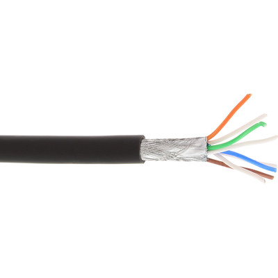 InLine® Patchkabel, S/FTP (PiMf), Cat.6A, 500MHz, halogenfrei, Kupfer, schwarz, 100m (Produktbild 1)