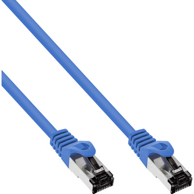 InLine® Patchkabel, S/FTP (PiMf), Cat.8.1, 2000MHz, halogenfrei, blau, 0,3m