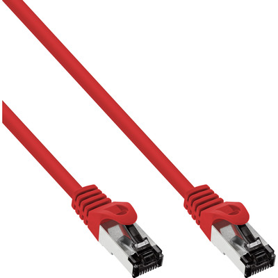 InLine® Patchkabel, S/FTP (PiMf), Cat.8.1, 2000MHz, halogenfrei, Kupfer, rot, 0,25m