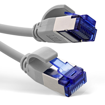 InLine® Patchkabel Slim, Cat.6A, S/FTP, TPE (LSZH) flexibel, PoE, grau, 3m