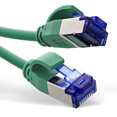 InLine® Patchkabel Slim, Cat.6A, S/FTP, TPE (LSZH) flexibel, PoE, grün, 3m