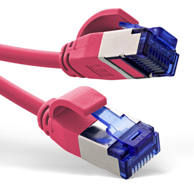 InLine® Patchkabel Slim, Cat.6A, S/FTP, TPE (LSZH) flexibel, PoE, magenta, 10m