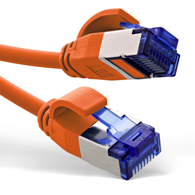 InLine® Patchkabel Slim, Cat.6A, S/FTP, TPE (LSZH) flexibel, PoE, orange, 10m