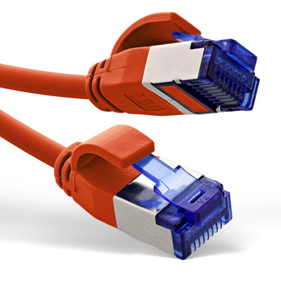 InLine® Patchkabel Slim, Cat.6A, S/FTP, TPE (LSZH) flexibel, PoE, rot, 10m