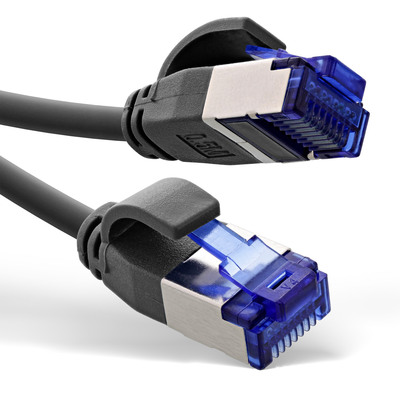InLine® Patchkabel Slim, Cat.6A, S/FTP, TPE (LSZH), PoE, schwarz, 7,5m