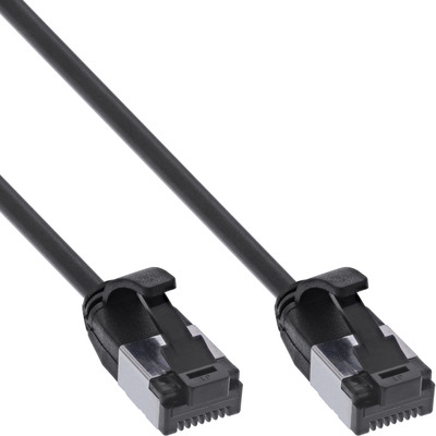 InLine® Patchkabel slim, U/FTP, Cat.8.1, TPE halogenfrei, schwarz, 0,25m (Produktbild 1)