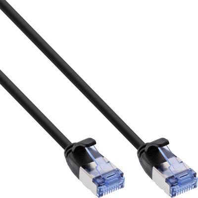 InLine® Patchkabel slim, U/FTP PiMf, Cat.6A, schwarz, 1m (Produktbild 1)