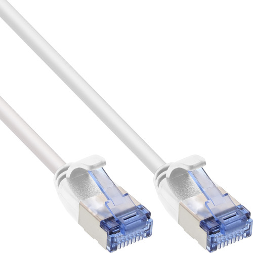 InLine® Patchkabel slim, U/FTP PiMf, Cat.6A, weiß, 0,3 m Patchkabel RJ45