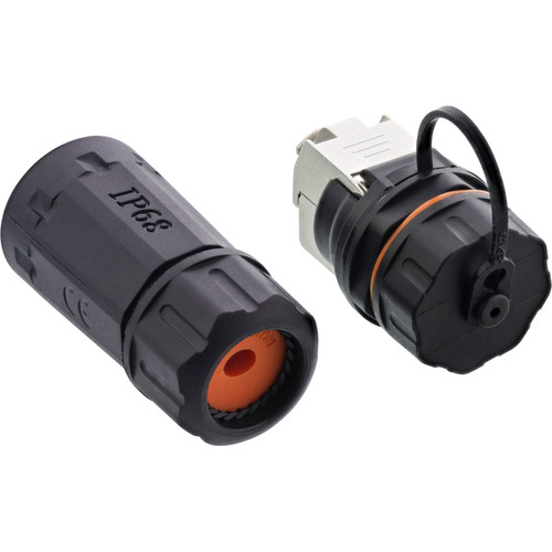 InLine® Patchkabelbuchse, RJ45 Cat.6A, IP68, für Industrie, mit Staubkappe