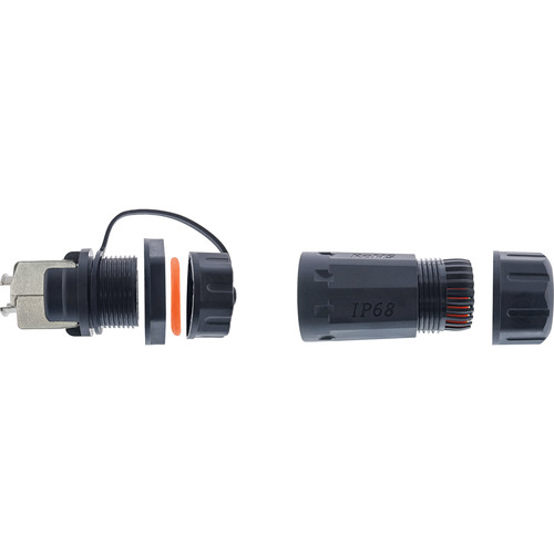 InLine® Patchkabelbuchse, RJ45 Cat.6A, IP68, für Industrie, mit Staubkappe