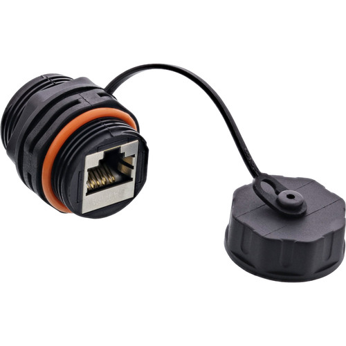 InLine® Patchkabelkupplung, RJ45 Cat.6A, IP68, für Industrie, mit Staubkappe