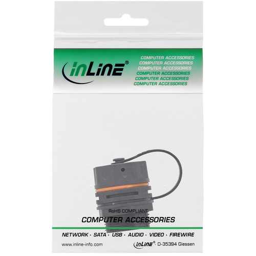 InLine® Patchkabelkupplung, RJ45 Cat.6A, IP68, für Industrie, mit Staubkappe