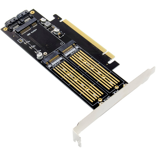 InLine® PCIe Karte x16 zu 2x M.2, 1x mSATA