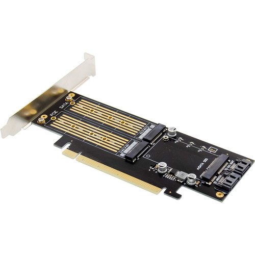 InLine® PCIe Karte x16 zu 2x M.2, 1x mSATA