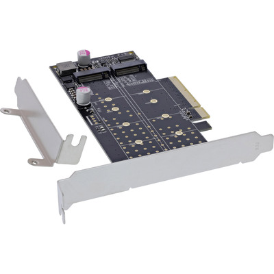 InLine® PCIe Karte zu 2x intern NVMe M.2 Key M – Bifurcation, PCIe x8 (Produktbild 1)