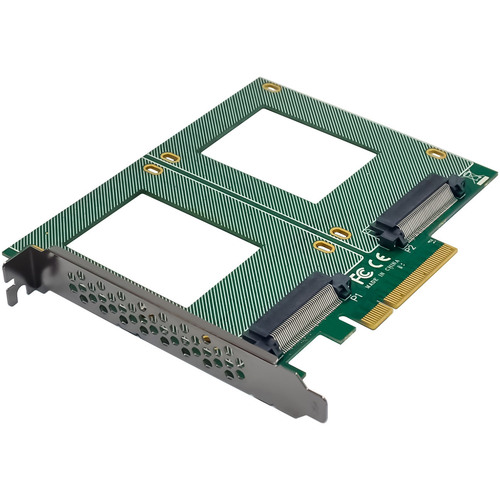 InLine® PCIe Karte zu 2x intern U.2 NVMe SFF-8639 – Bifurcation, PCIe x8, breit