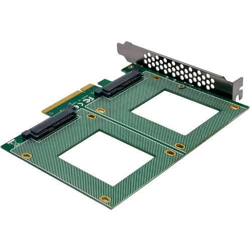 InLine® PCIe Karte zu 2x intern U.2 NVMe SFF-8639 – Bifurcation, PCIe x8, breit