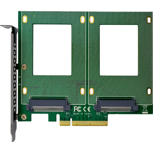 InLine® PCIe Karte zu 2x intern U.2 NVMe SFF-8639 – Bifurcation, PCIe x8, breit