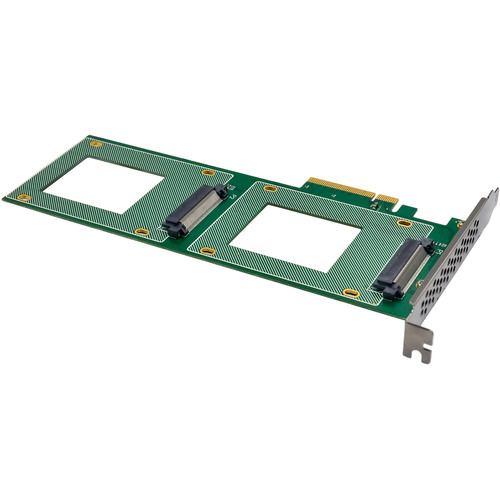 InLine® PCIe Karte zu 2x intern U.2 NVMe SFF-8639 – Bifurcation, PCIe x8, schmal