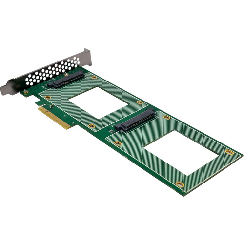InLine® PCIe Karte zu 2x intern U.2 NVMe SFF-8639 – Bifurcation, PCIe x8, schmal