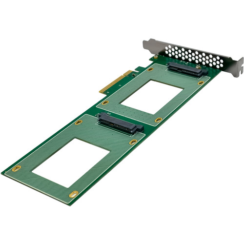 InLine® PCIe Karte zu 2x intern U.2 NVMe SFF-8639 – Bifurcation, PCIe x8, schmal