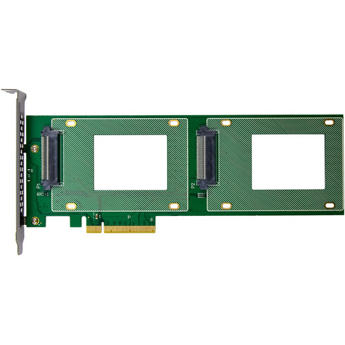 InLine® PCIe Karte zu 2x intern U.2 NVMe SFF-8639 – Bifurcation, PCIe x8, schmal